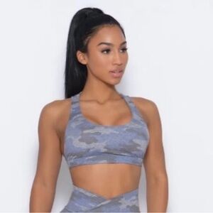 Bombshell Sportswear Camo Sports Bra - Blue and Gray